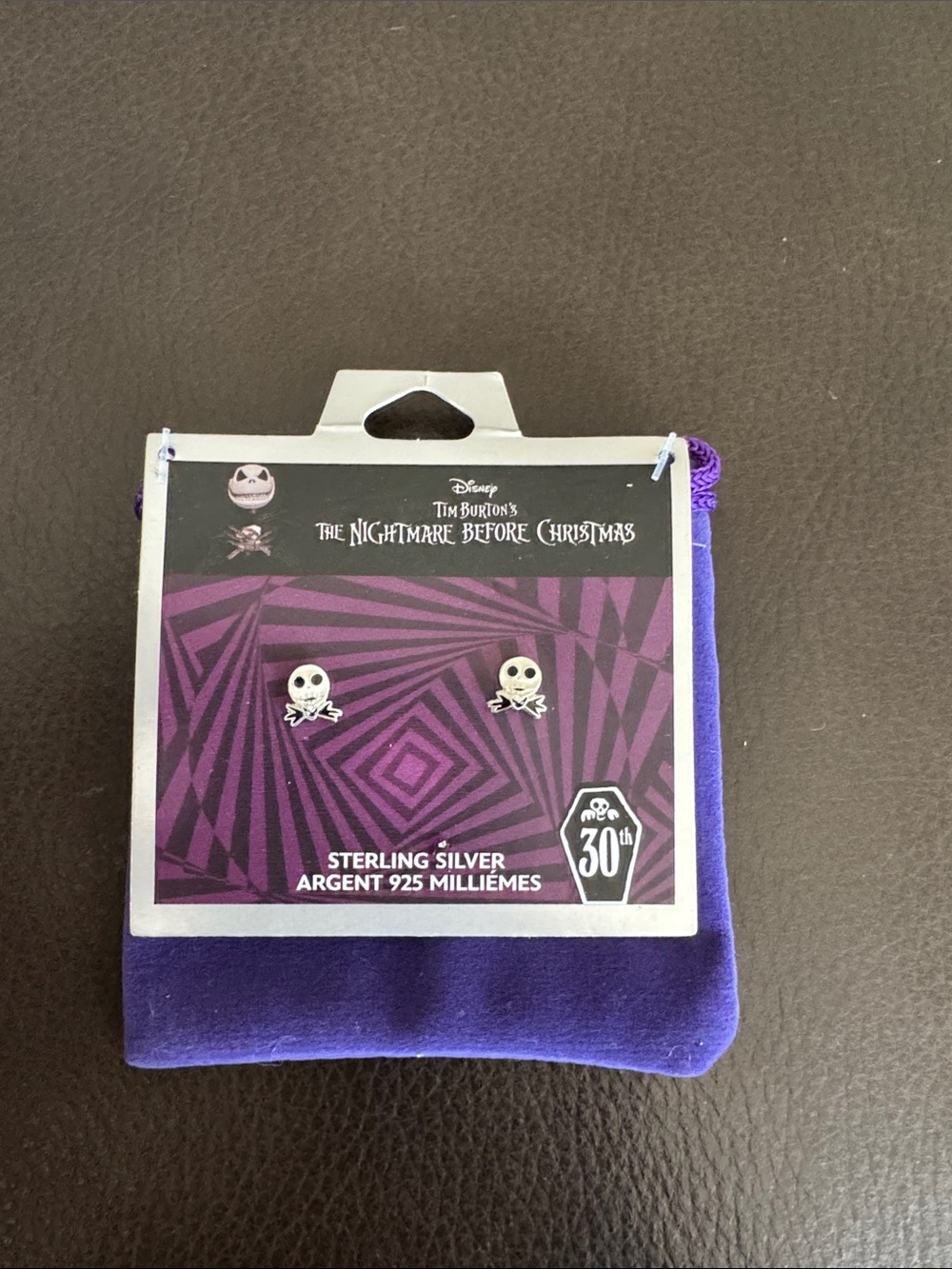 The Nightmare Before Christmas Sterling Silver 925 Jack Earring NWT